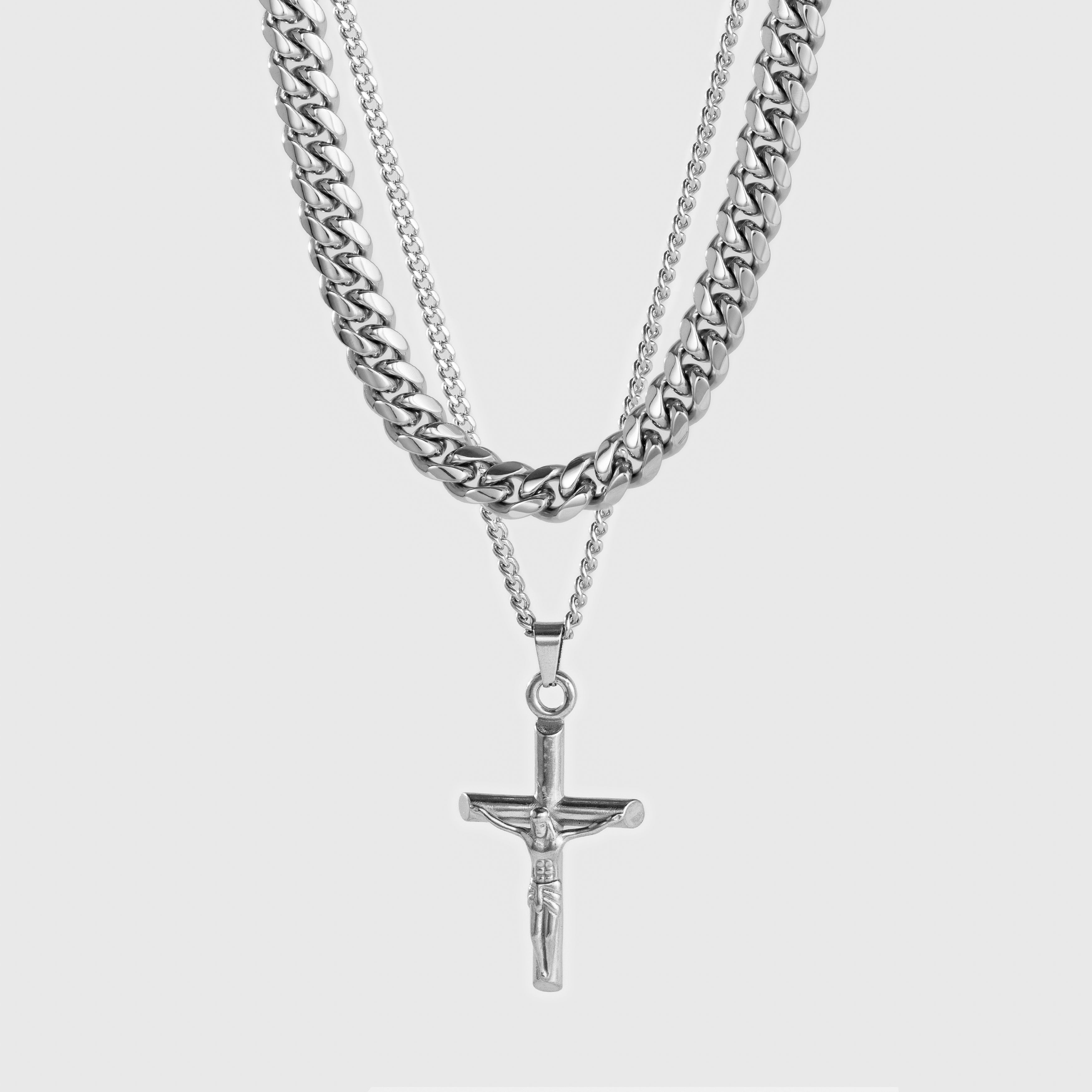 Crucifix X Cuban Chain 12MM
