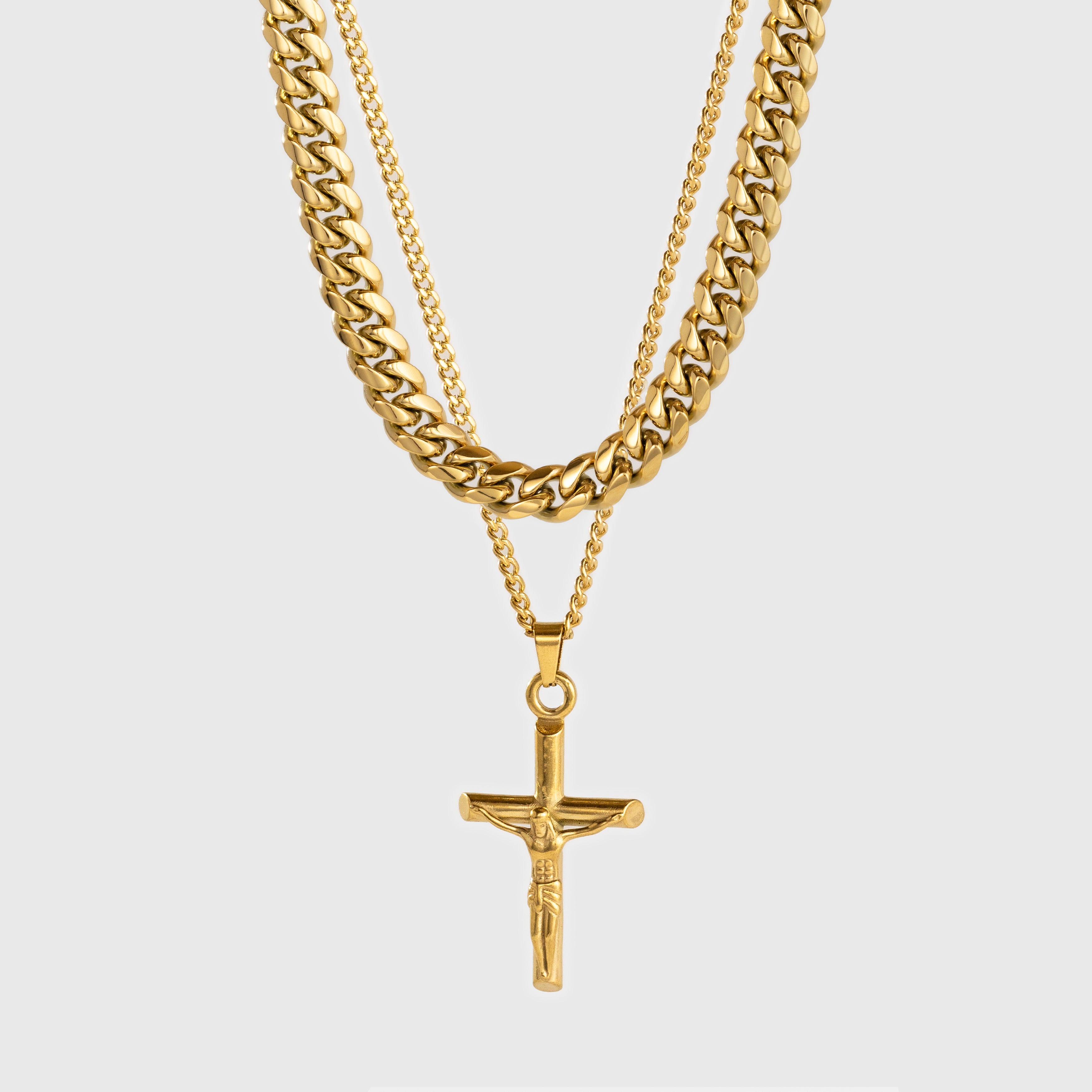 Crucifix X Cuban Chain 12MM