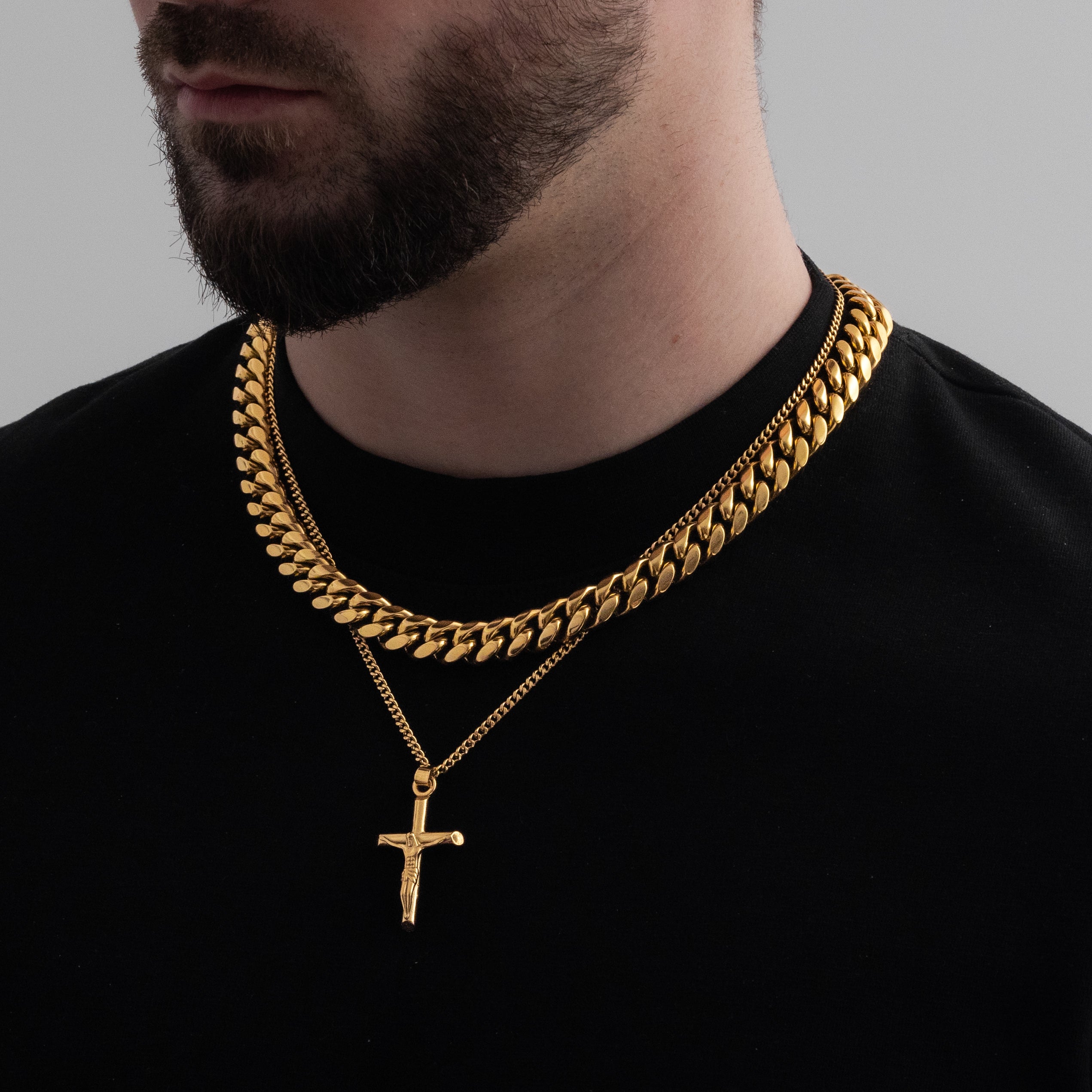 Crucifix X Cuban Chain 12MM