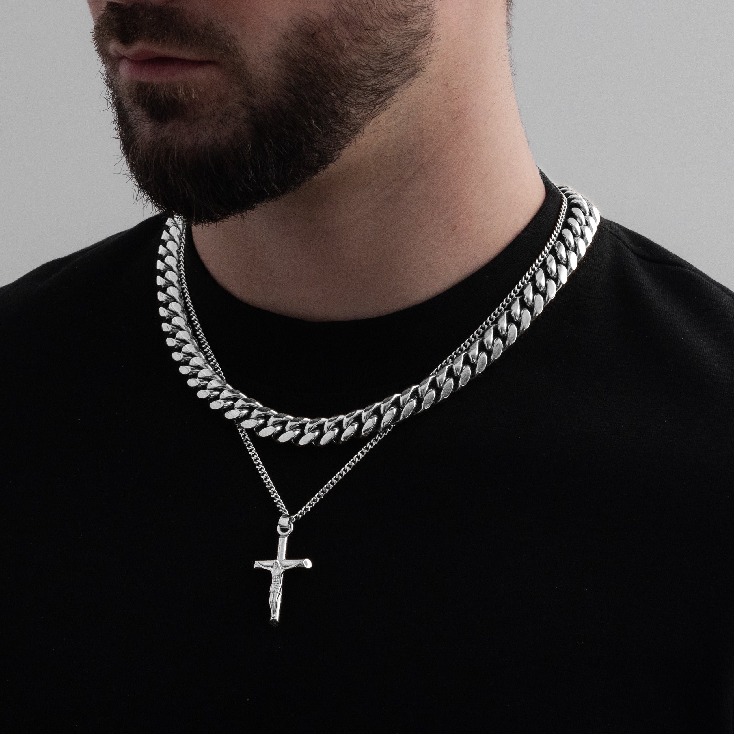 Crucifix X Cuban Chain 12MM