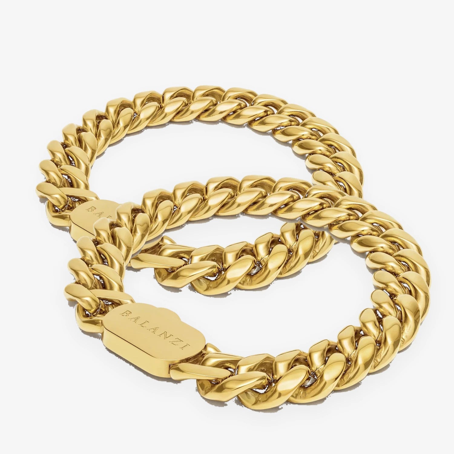 The Heavy Stack — two 12mm Cuban link bracelets stacked