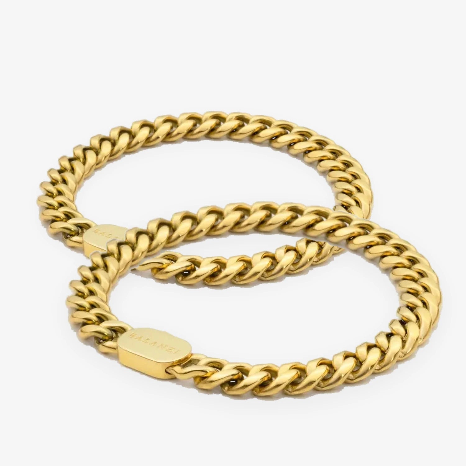 The Classic Stack — two 8mm Cuban link bracelets stacked